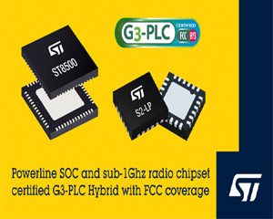 ST, G3-PLC 하이브리드 칩셋이 미국 FCC 인증 받아